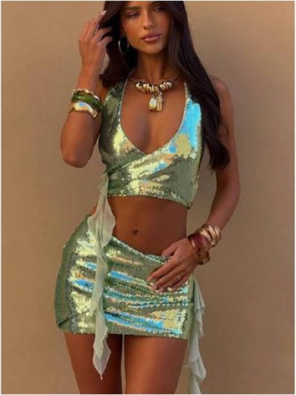 OUTCAST POPPEI SKIRT  MINTGREEN NWT